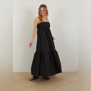 MALENE BIRGER Size 34 • Black Cotton Disemma Maxi Dress.